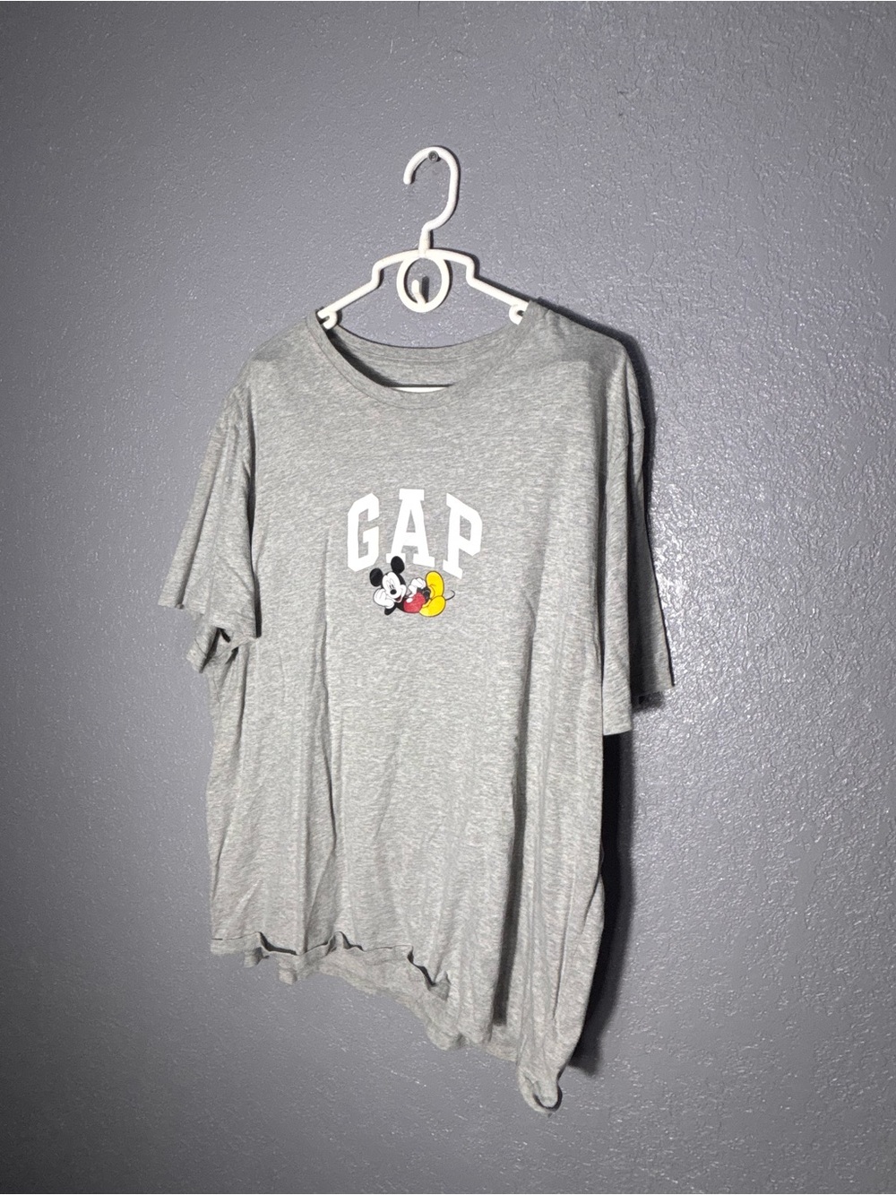GAP Kids Gray T-Shirt with Mickey Mouse Logo and Yellow Accent